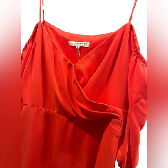 Trina Turk Sonora Sunrise Cold-Shoulder Dress size 12 - Picture 7 of 13